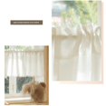 thumbnail image 3 of White Boho Tassel Valance for Cafe Kitchen Decor, Bohemian Farmhouse polyester Linen Short Curtains Country Window Treatments Tier Panel, 150*40cm, 3 of 5