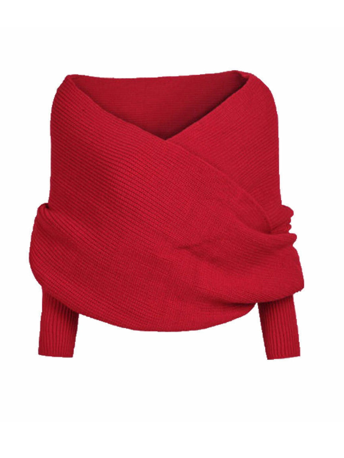 cross wrap off shoulder sweater