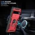 thumbnail image 4 of Allytech Cover Case for Google Pixel 6 Pro with Slide Camera Cover, Hard PC Back & Soft TPU Bumper Drop Proof Lens Protection Ring Holder Kickstand Rugged Case for Google 6 Pro 5G 6.7" 2021, Red+Black, 4 of 11