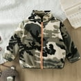 thumbnail image 2 of Lkhaha Jacket for Girls 2025 Camo Color Block Polar Fleece Zip Up Warm Fleece Outerwear Coats Size 2-3 Years, 2 of 4