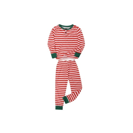 

Fesfesfes Xmas Pjs Baby Stripe Printed Top + Pants Family Matching Pajama Set On Sale