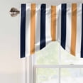 thumbnail image 5 of Orange Navy Blue Striped Tie Up Valances Curtain, Adjustable Kitchen Modern Valances for Windows Decor, Rod Pocket Short Curtains Set for Bedroom/Bathroom, 42"x12", 5 of 9