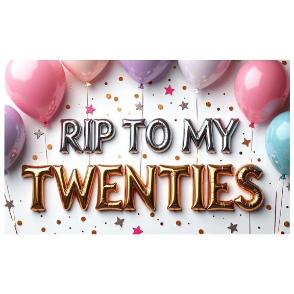 LUUFILx RIP to My Twenties Birthday Backdrop Banner Decorations Party Supplies Photography Props Balloon Background Twenties Celebration Event Decor