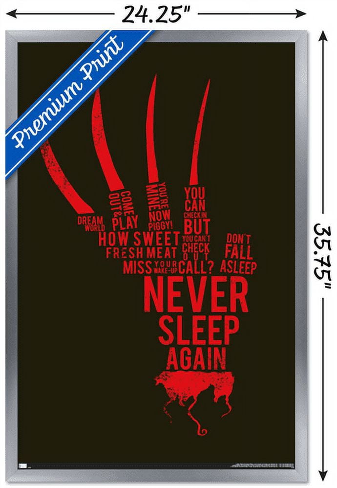 A Nightmare on Elm Street - Hand Text Wall Poster, 22.375" x 34", Framed
