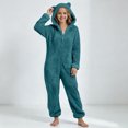 thumbnail image 3 of OGLCCG Girls Fleece Zip Up Jumpsuits Kids Hooded Rompers Long Sleeve Soft Fuzzy Onesie Warm Cute Winter Clothes(Green,5-6 Years), 3 of 6