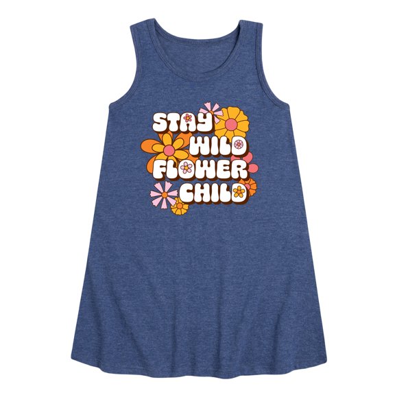 Instant Message - Stay Wild Flower Child - Toddler & Youth Girls A-line Dress