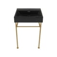 thumbnail image 6 of Claire 24" Rectangle Matte Black Zero Hole Console Sink with Brushed Gold Legs, 6 of 7
