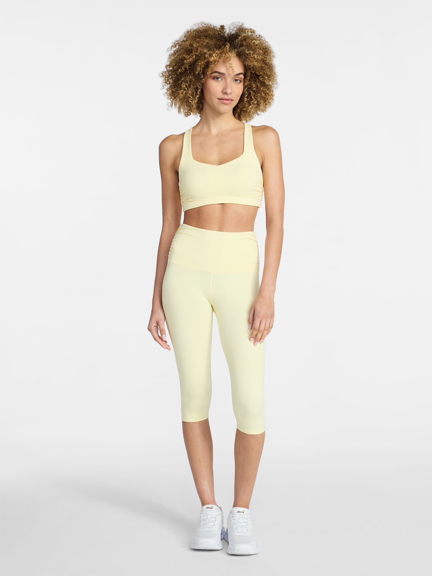 Avia Women's Side Ruched Color Capri, Sizes XS-XXXL