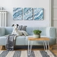 thumbnail image 2 of Abstract Wall Art Bedroom Bathroom Blue Beach Ocean Picture Coastal Theme Nautical Sea Wave Canvas Prints Modern Framed Seascape Artwork Seaside Painting for Home Living Room Office 12"x16"x3, 2 of 6