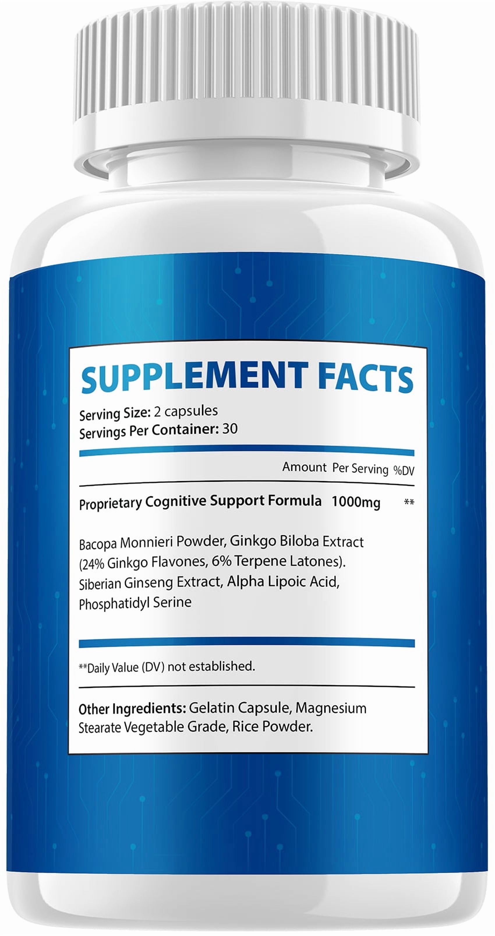 Iron Brain Supplement Capsules – IronBrain Natural Blend Memory Focus Pills, 5 Pack, 300 Capsules