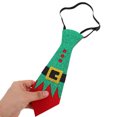 thumbnail image 4 of 2 corbatas navideñas de fieltro, divertidas y originales, con diseño de elfo. Ideales para fiestas de Año Nuevo, invierno y otras celebraciones navideñas., 4 of 7