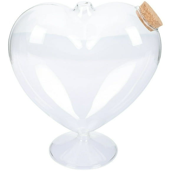 CNKOO Heart Glass Candy Jar Transparent Snack Jar Dried Fruit Canister Household Jewelry Storage Box