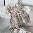 thumbnail image 5 of Girl Floral Backless Princess Dress Children Girl Summer Square Neck Puff Sleeve Dress Korean Sundress Kid Clothing For Girl, 5 of 6