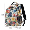 thumbnail image 2 of FORMRS Kids School Backpack Elementary Student Unisex Travel Bookbag with Reflective Stripes, Red Japanese Floral Pattern, 2 of 7