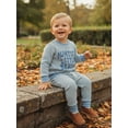 thumbnail image 4 of BemeyourBBs Auntie's Little Bestie Toddler Baby Boy 2 Piece Outfits Long Sleeve Letter Embroidery Waffle Knit Sweatshirt Pants Set Kids Spring Fall Winter Clothes, 4 of 9