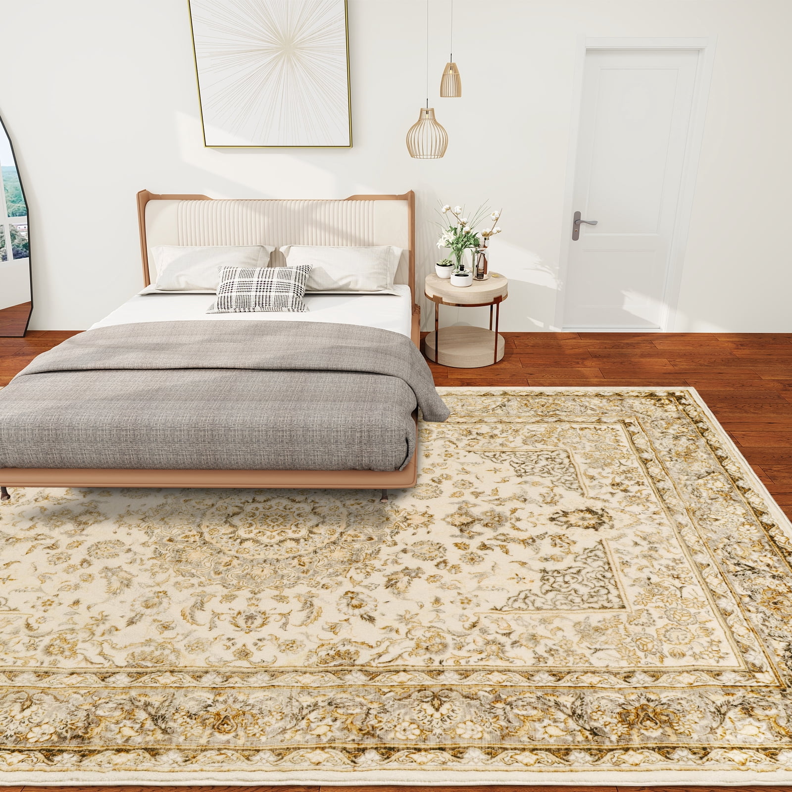 6.7x9ft Area Rug for Living Room Washable Rug for Bedroom Kitchen Dining Room Rugs Non-Slip Home Decor Carpet Faux Wool Rug Modern Art Ultra Soft Area Rug