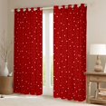 thumbnail image 2 of Manfei Modern Stars Polka Dot Curtains and Drapes Pack of 2 (52x63 Each),Galaxy Theme Black Out Curtains,Red White, 2 of 6