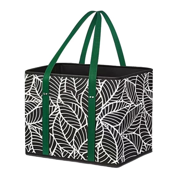 Ywmsfl Portable Nonwoven Shopping Basket Foldable Storage Bin With Florals Design For Home Organization Picnics Essential