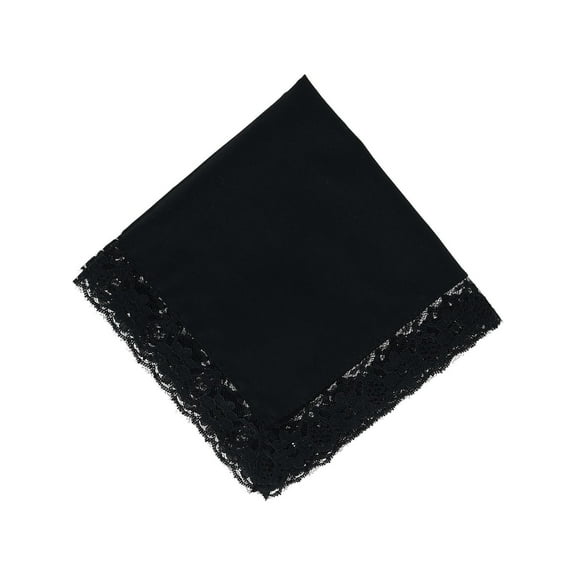 CTM Ebony Lace Border Handkerchief (Women)
