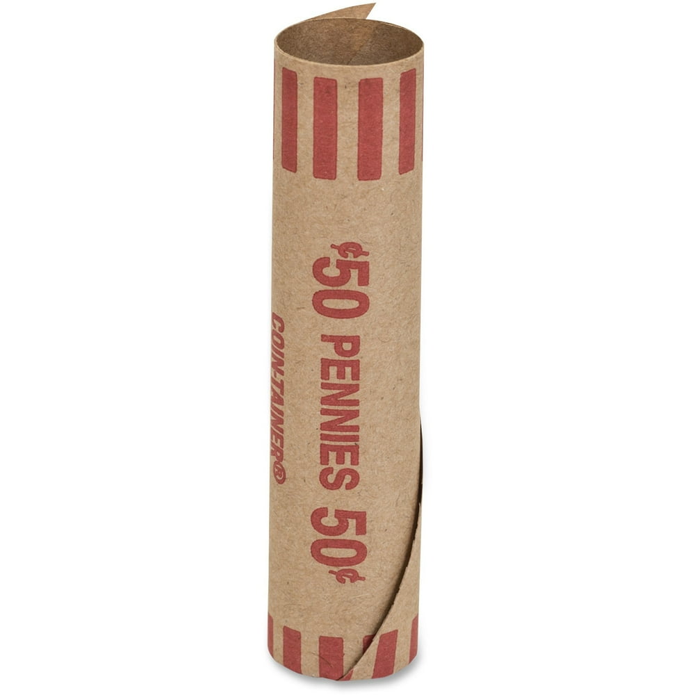 CoinTainer Preformed Tubular Coin Wrappers, Pennies, .50, 1000