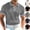 #01 Gray, variant on Men's Ribbed Knit Polo Shirt Short Sleeve Contrast Trim Collar Cuffs Button Placket Slim Fit Fashion Vintage Tops, #01 White, L