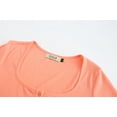 thumbnail image 4 of SSLR Long Sleeve T Shirts for Women Slim Fitted Square Neck Tops Casual Lightweight, 4 of 8