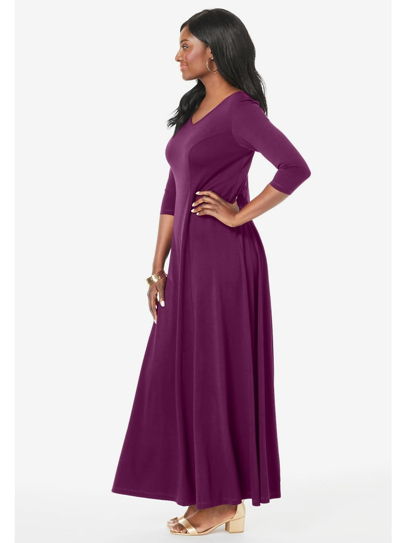 Jessica London Women's Plus Size Double-V Maxi Dress