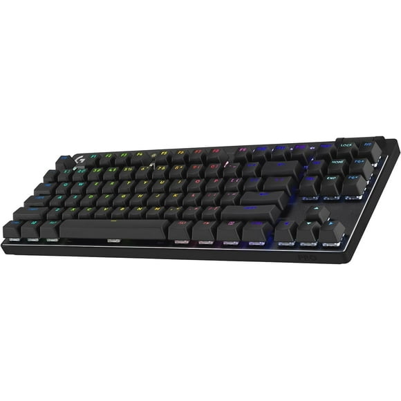 Logitech G PRO X TKL LIGHTSPEED Wireless Gaming Keyboard, Ultra-Portable Tenkeyless Design, LIGHTSYNC RGB, PBT keycaps, Tactile Switches (GX Brown) - Black (Renewed)