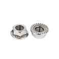 thumbnail image 5 of Tuercas de seguridad hexagonales métricas con brida dentada de acero inoxidable 304 con rosca M6 x 1mm, 26 Uds., 5 of 5