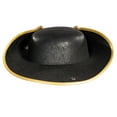 thumbnail image 4 of Pirate Hat Brown Black Faux Leather Colonial Renaissance Adult Halloween Costume Cosplay Accessory – One Size, 4 of 5