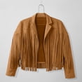 thumbnail image 6 of Girls Fringe Jackets Kids Cow Girl Western Tassels Motorcycle Cardigan Cropped Coats 5 14 Years, 6 of 8