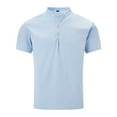 thumbnail image 3 of XIYON Mens Polo Shirts Men's Short Sleeve Shirts Casual Solid Holiday Shirts Tops Fashion Casual Classic Collared Golf Shirts For Men, 3 of 5