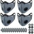 thumbnail image 1 of 4 Mascarillas Deportivas Antipolvo + 12 Filtros De Carbón Activado, Reutilizables, Transpirables, Actividades Al Aire Libre, Carpintería, Cortar Y Correr, Ciclismo Negro, 1 of 5