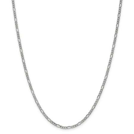 14K White Gold 2.5mm Figaro Chain Necklace, 16"