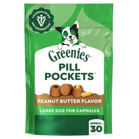 Greenies Pill Pockets Peanut Butter Flavor Dog Treats Large 7.9 oz Pouch