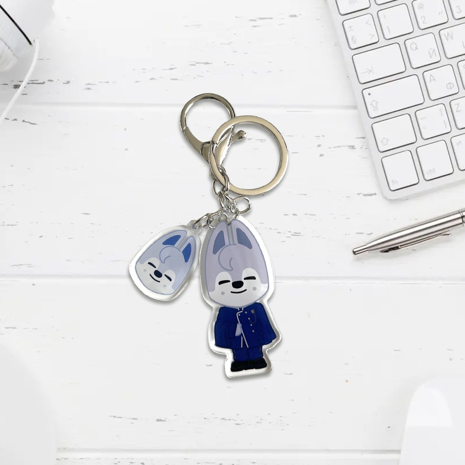 Porte-Clés Acrylique Stray Kids Double Face - Accessoire Kpop Pour Clés, Sac à Dos - Cadeau Idéal Pour Les Fans