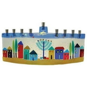 Judaica TB-MEN-388 16'' x 6. 5'' Kfar Menorah By Tamara Baskin