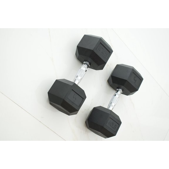 Mancuerna Hexagonal 40lb Bywell | Recubrimiento de Goma | Uso Profesional