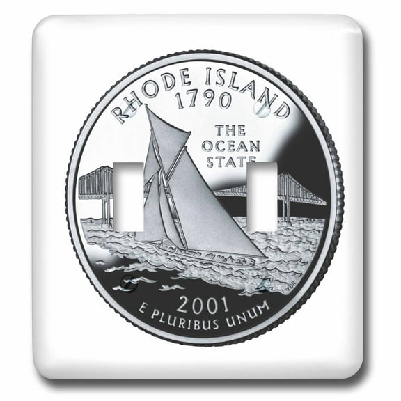 3dRose, Rhode Island Collectible Quarter, double toggle switch