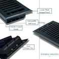 thumbnail image 3 of Sierra Grates 4” x 10” Contemporary Design Floor Register - Cast Iron Black Color,  with Air Filter  - Vent Cover for Home Floor, Rectangle, 3 of 7