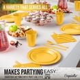 thumbnail image 6 of Exquisite 350-Piece Yellow Plastic Disposable Party Plates & Tableware Combo Set, 6 of 8