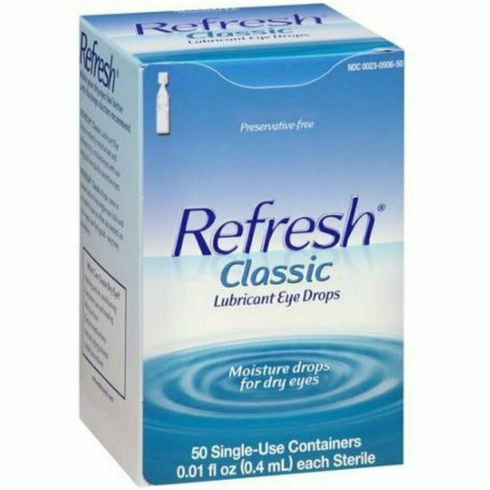 Refresh Classic Lubricant Eye Drops Non-Preserved Tears, 50 Single-Use Containers, 0.01 Oz (0.4 Ml), 2-Pack
