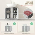 thumbnail image 3 of Favory 2 - Door Under Sink Bathroom Cabinet with Shelf, Pedestal Sink Vanity Cabinet for Bathroom Storage & Organization,Light Gray, 3 of 10