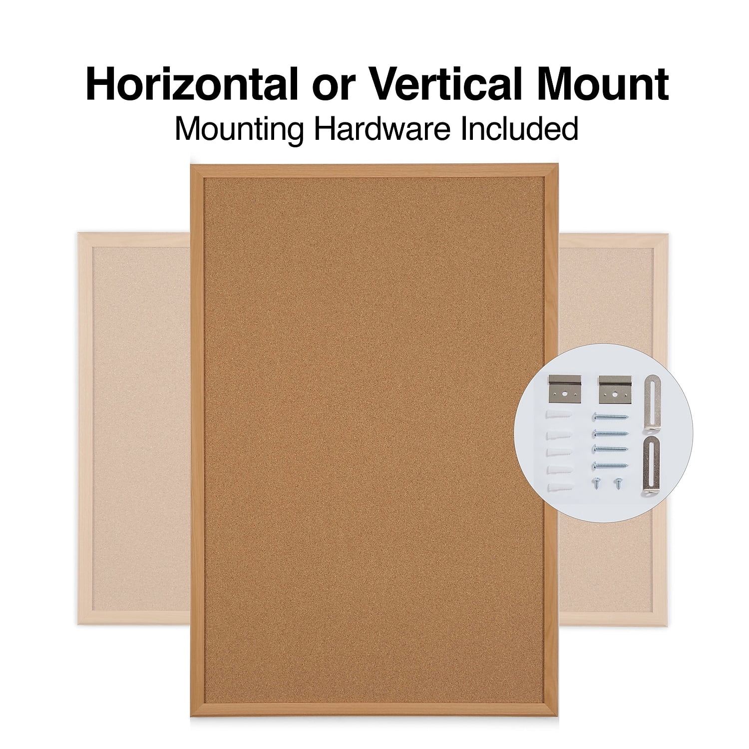 Staples Standard Durable Cork Bulletin Board Oak Frame 3'W x 2'H 2/Pack ST52461-CCVS