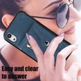 thumbnail image 3 of for iPhone XR Case with Zipper Card Holders and Crossbody Strap & Short Belt for Women, RFID Blocking PU Leather Button Flip Shockproof Wallet Case Cover for iPhone XR - Blue, 3 of 10
