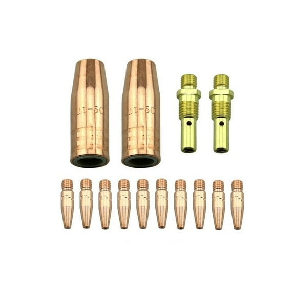 WeldingCity MIG Welding Gun Accessory Kit .035" (Tapered Contact Tip-Gas Nozzle-Gas Diffuser) for Lincoln Magnum 100L and Tweco Mini/#1 Up to 200A M3T