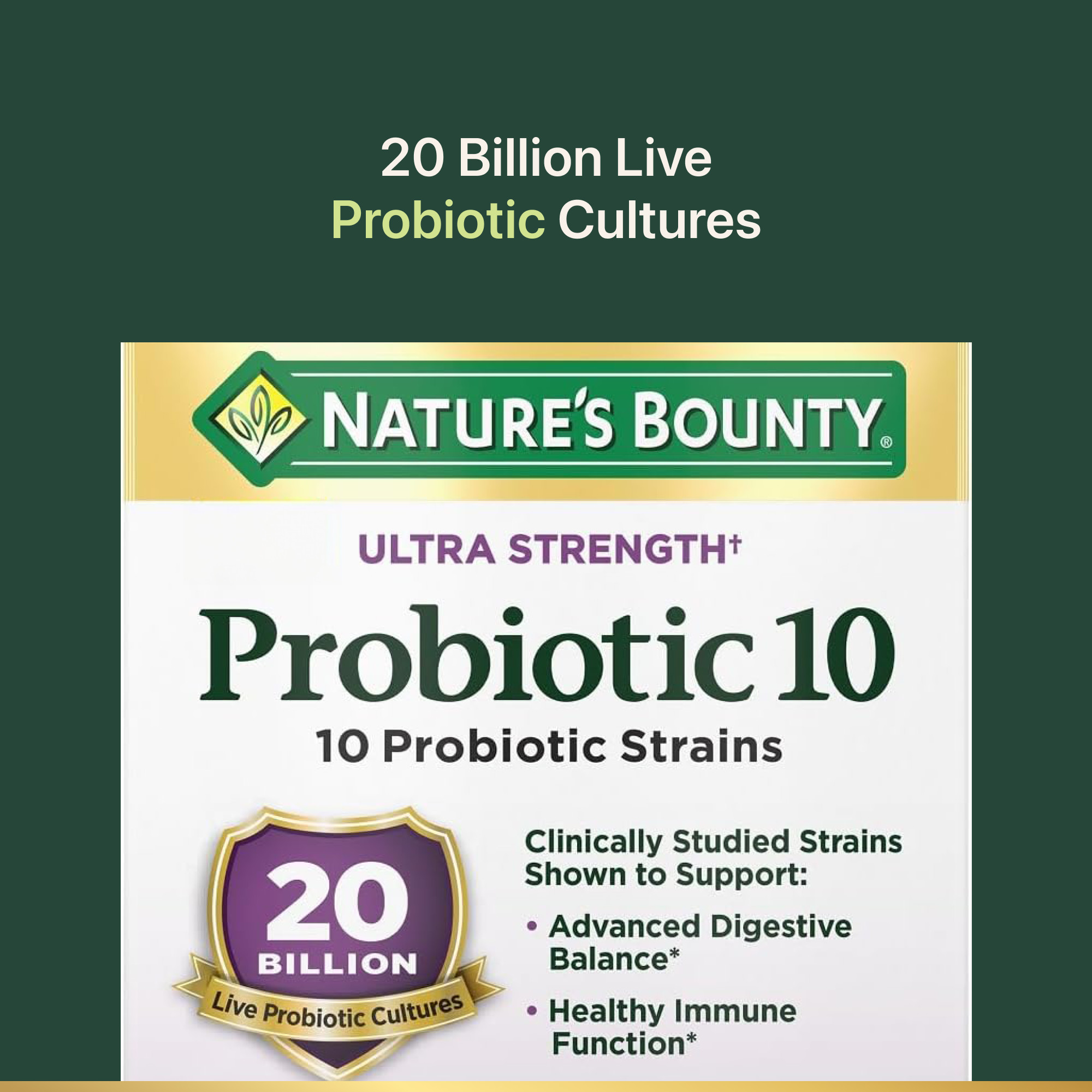 Nature's Bounty Ultra Strength Probiotic 10, 30 Capsules photo 5