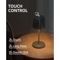 thumbnail image 3 of REJODA-Cordless Table Lamp Set of 2, Stepless Dimmable & 2 Color Rechargeable Lamp, Battery Operated Modern Touch Table Light, Portable Outdoor Lamp for Patio Dinner Restaurant Bar Bedroom Side, Blac, 3 of 4