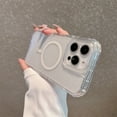 thumbnail image 3 of Decase Glitter Magnetic Shockproof Clear Case Compatible with iPhone 15 Plus,Military-Grade Anti-Scratch Sparkle Protective Back Cover with Hard PC+TPU Hybrid,Support Wireless Charging,Clear, 3 of 10