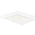 thumbnail image 6 of Kumix Floor Bed Queen Size, Bed for Aged 1-3 with Fence and Door, Solid Wood Bed Frame for Bedroom, Apartment, No Box Spring Needed, Noise Free, White, 6 of 7